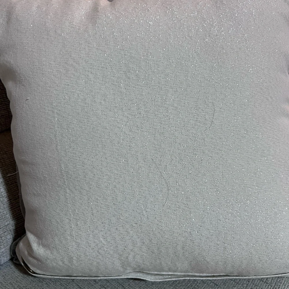 Pier One Elegant Silver beaded Reindeer/ Stag Holiday/Christmas Pillow 18X18